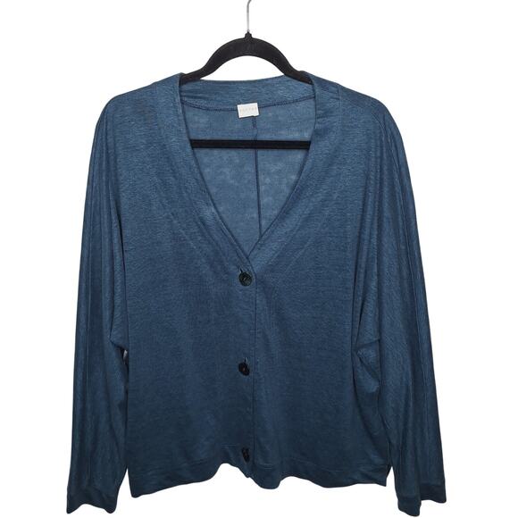 Poetry 100% Linen Jersey Oversized Cardigan Top US 12 UK16 Lagenlook Lightweight - Picture 1 of 8